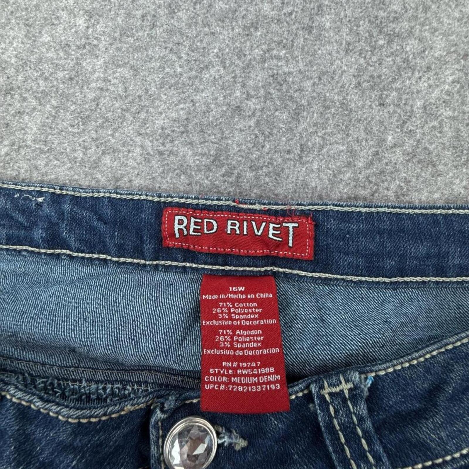 Red Rivet mid-rise skinny jeans with studded details #y2kfashion #grungevibes