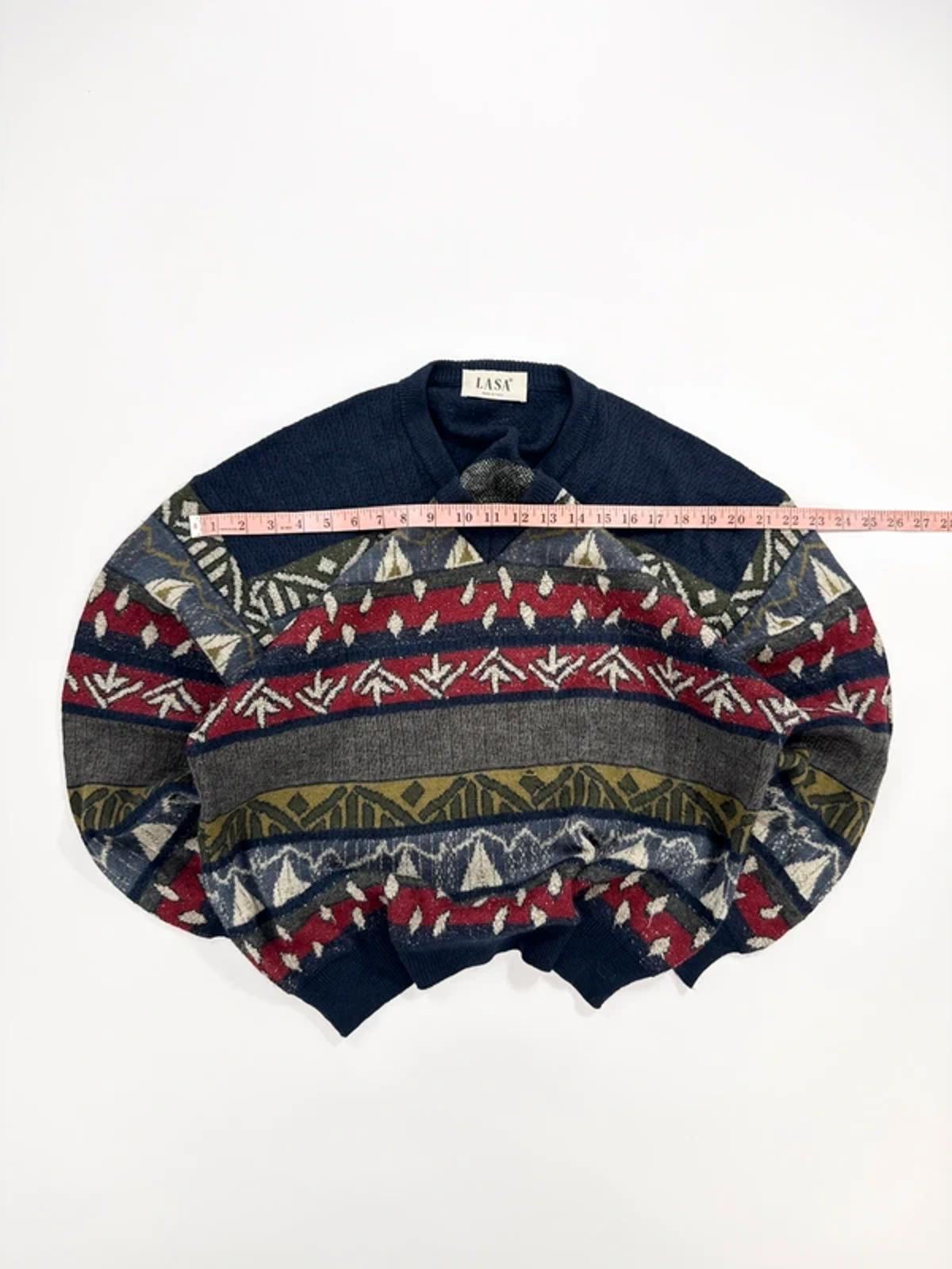 LASA Vintage Knit Jumper Navy Pattern