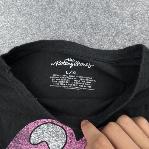 Black Rolling Stones T-shirt with multi-coloured design