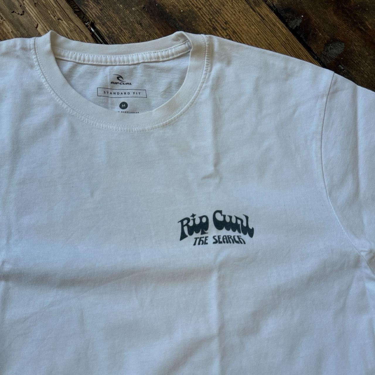 Rip Curl The Search White Graphic T-Shirt Standard Fit Size M