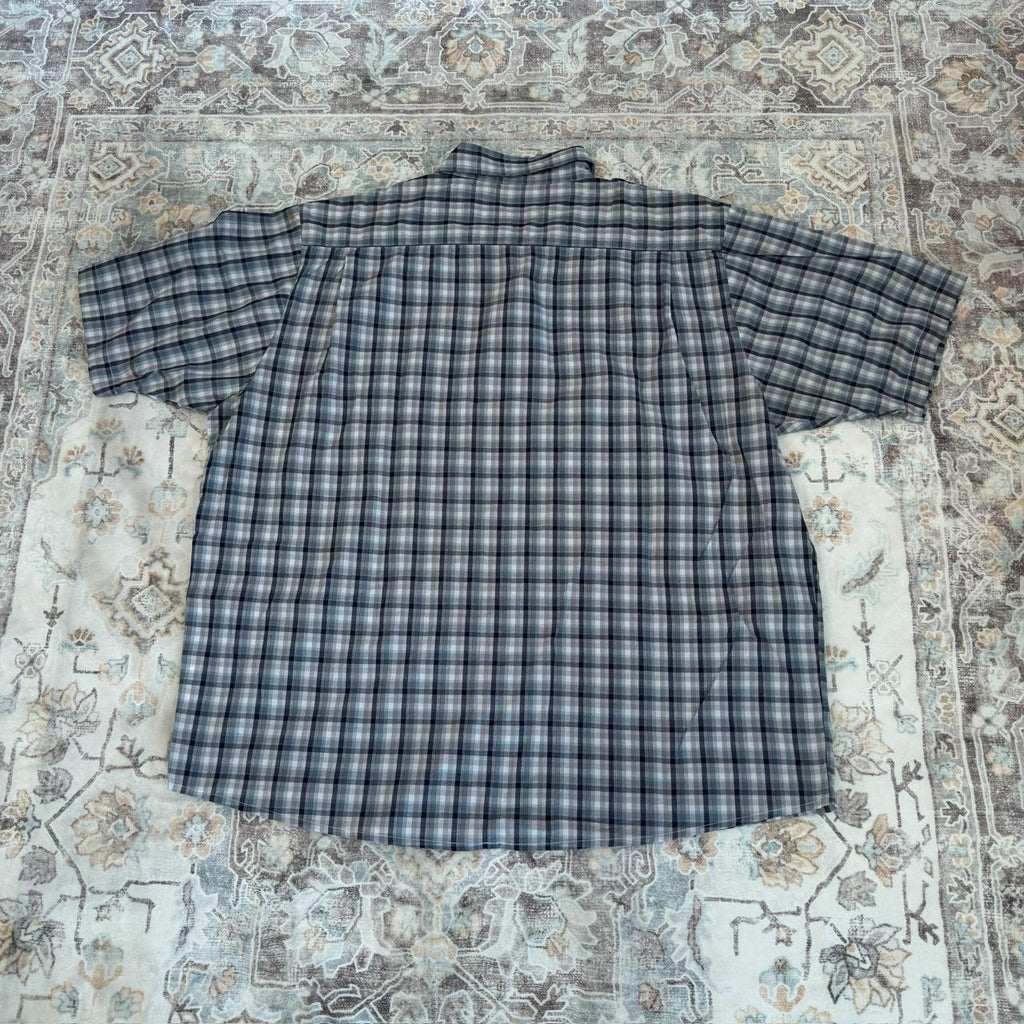 Lee Blue and Gray Plaid Button-up Shirt Size 2XL