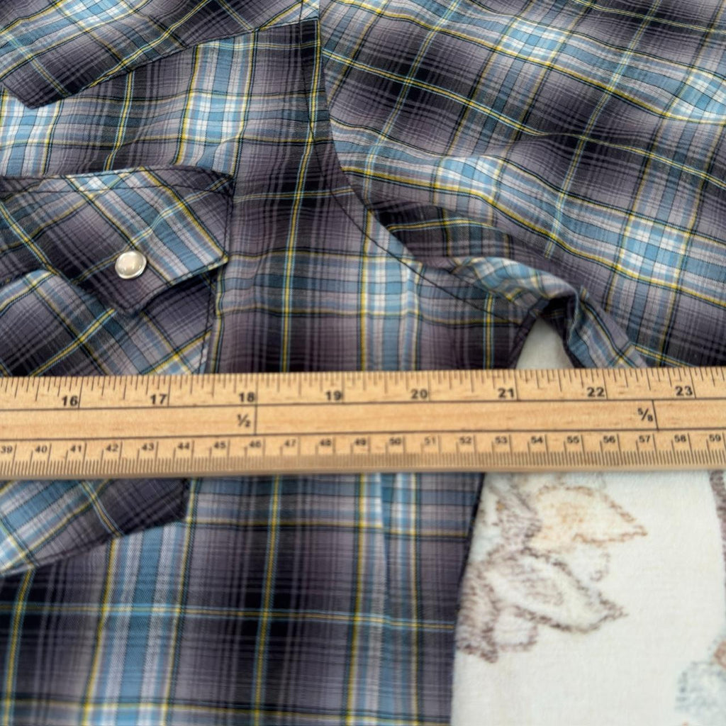 Wrangler Western Fashion Snap Shirts Button-up Short-sleeved Shirt Size M