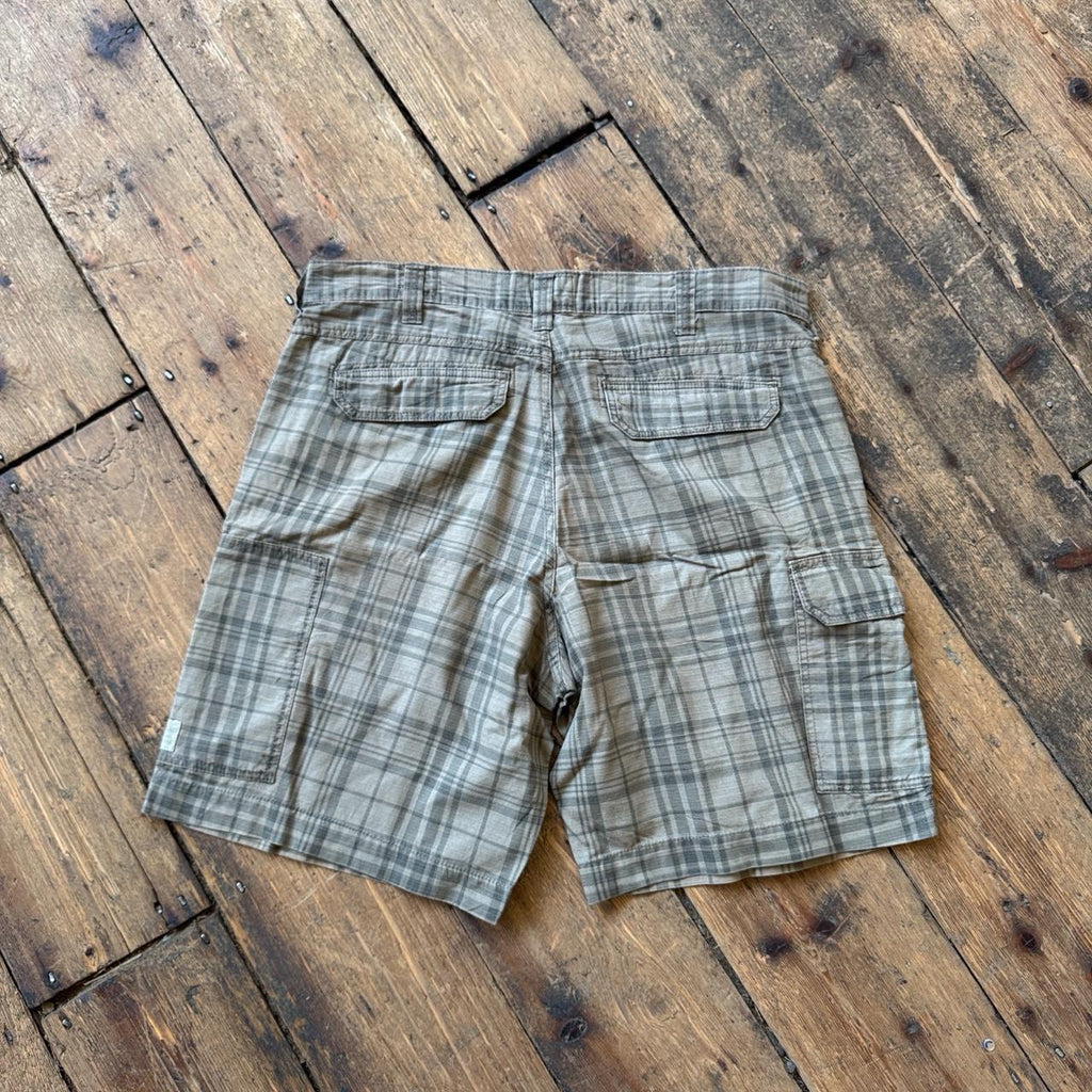 Redhead Khaki and Green Plaid Cargo Shorts W38