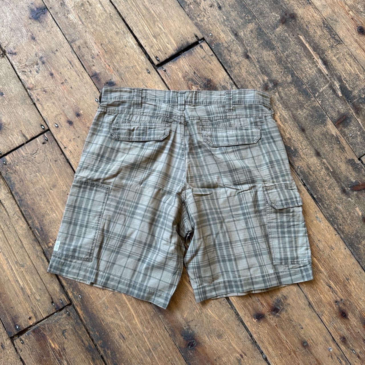Redhead Khaki and Green Plaid Cargo Shorts W38