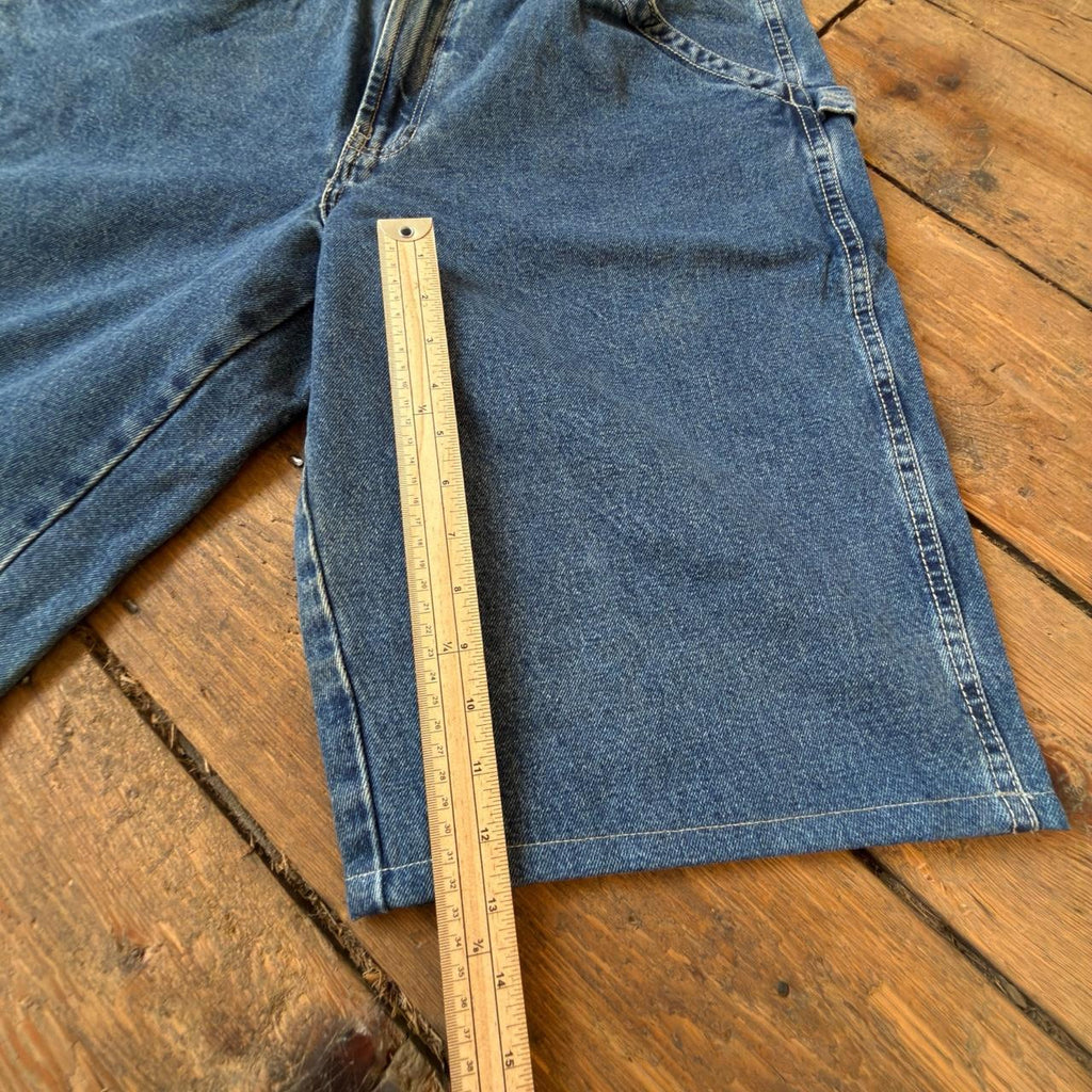 Old Navy 90s Style Medium Wash Denim Carpenter Shorts W36