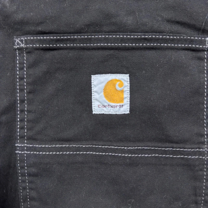 Carhartt Relaxed Fit Contrast Lining Black Carpenter Trousers W35 L30