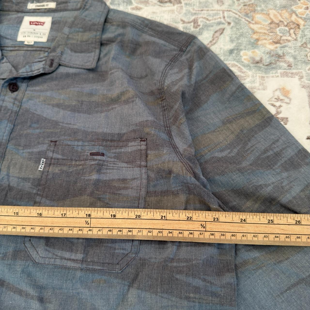 Levi's Blue Patterned Button-up Long-sleeved Shirt Size XL