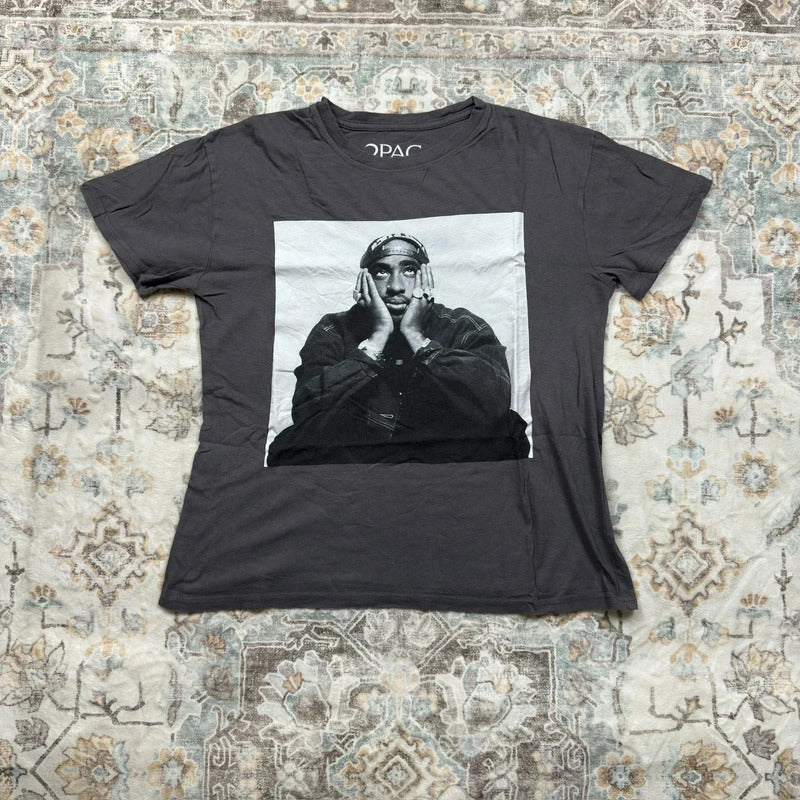 2PAC Gray Tour Merch T-Shirt Size M