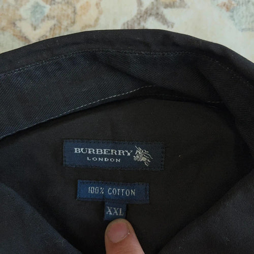 Burberry Short-sleeved Button-up Shirt in Black Size XXL (1758)