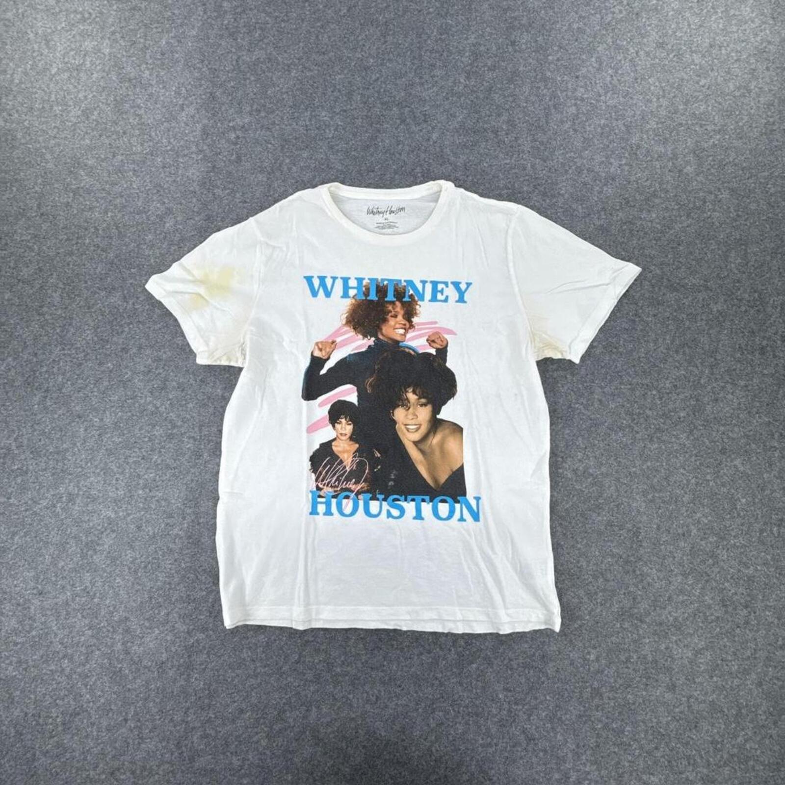 White Whitney Houston cotton t-shirt