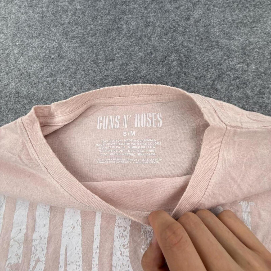 Guns N' Roses baby pink cotton tee #GunsNRoses #RockTee