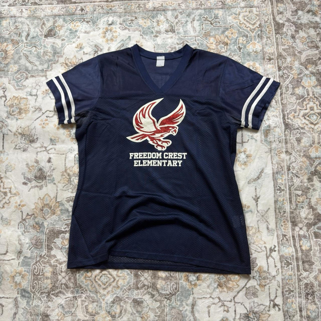 Freedom Crest Elementary Duvauchelle Football Jersey in Navy Women’s Size L