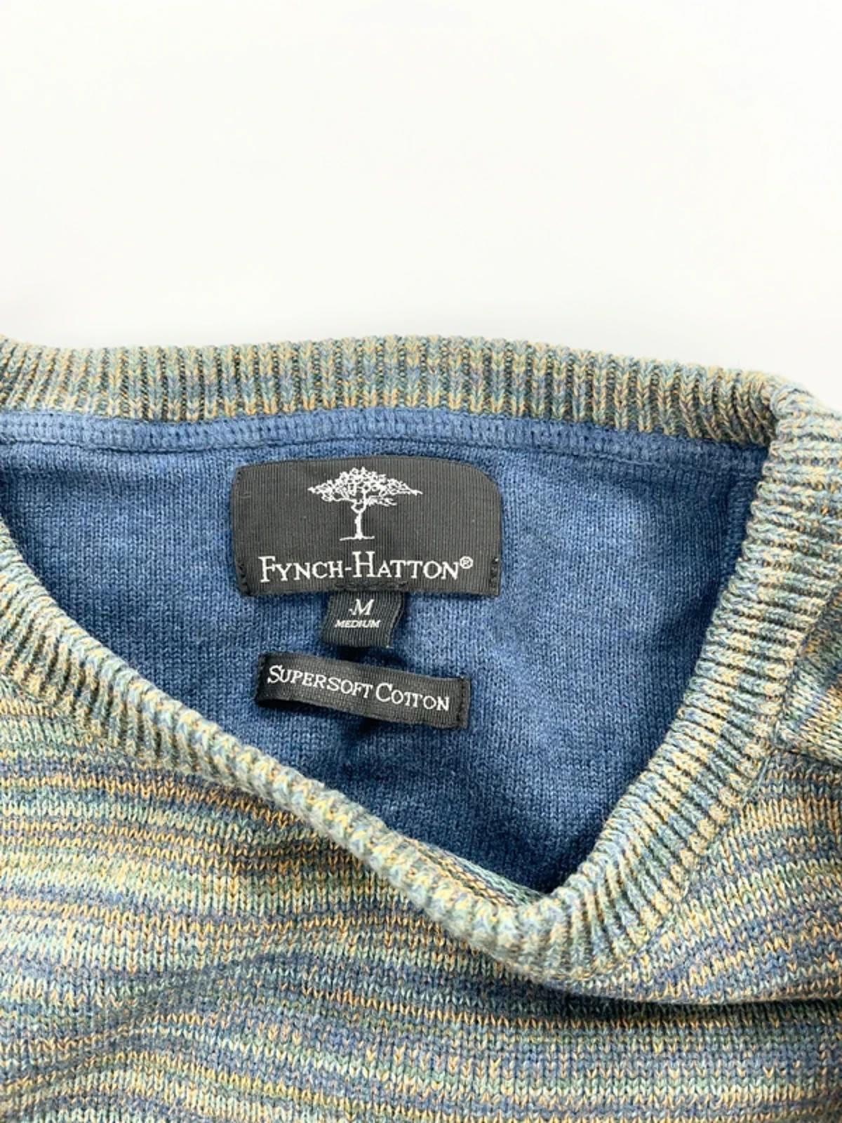 Fynch-Hatton Knit Sweater Green Blue Marl