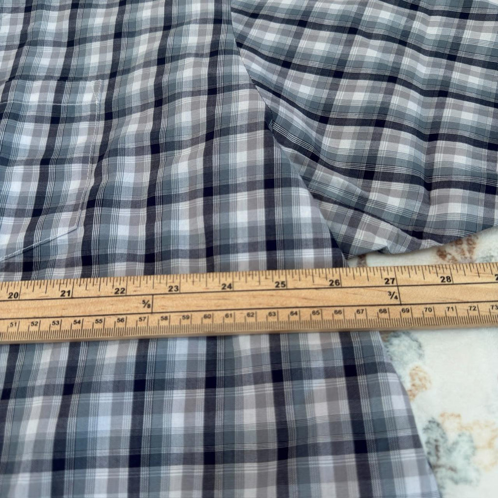 Lee Blue and Gray Plaid Button-up Shirt Size 2XL