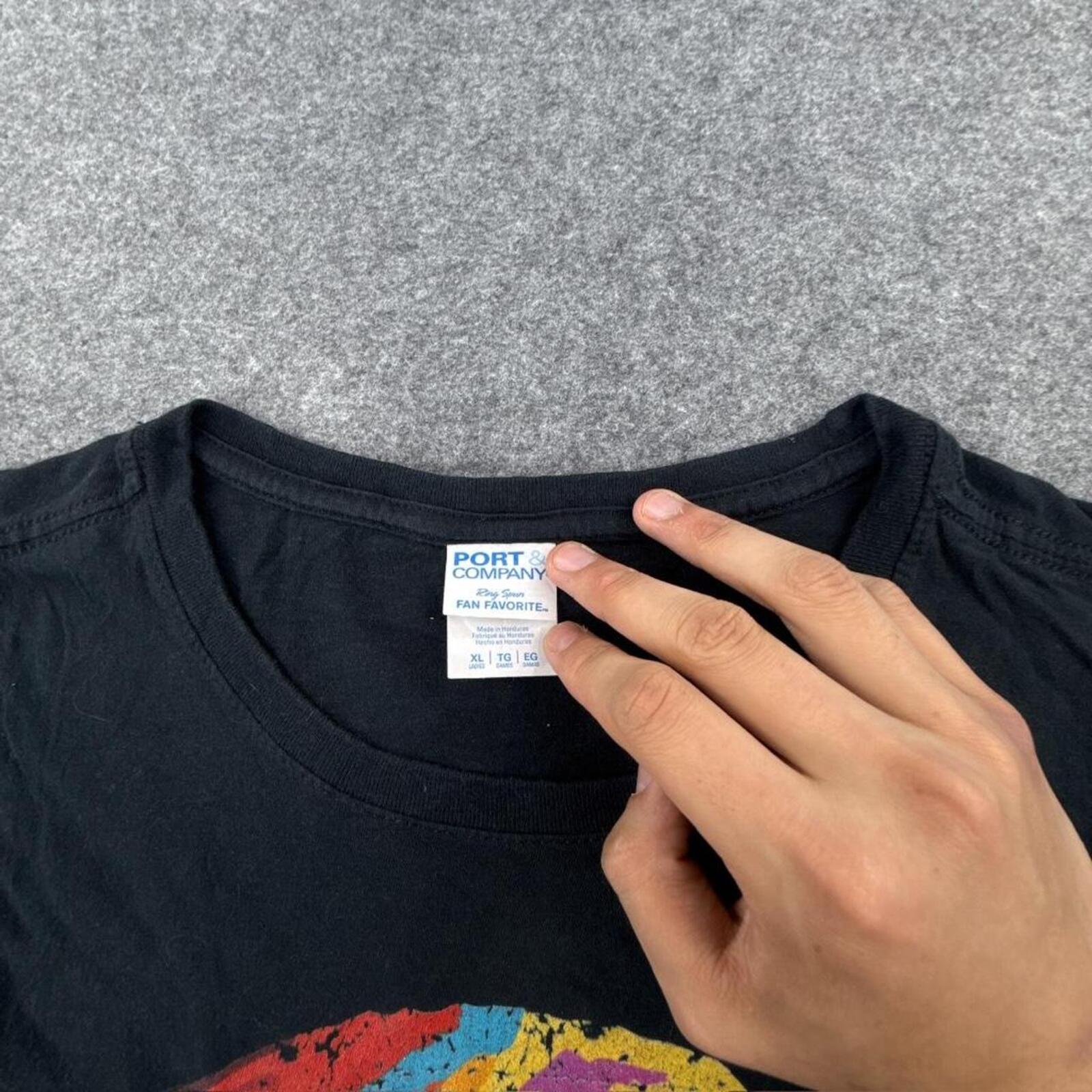 Black & multi-coloured streetwear t-shirt