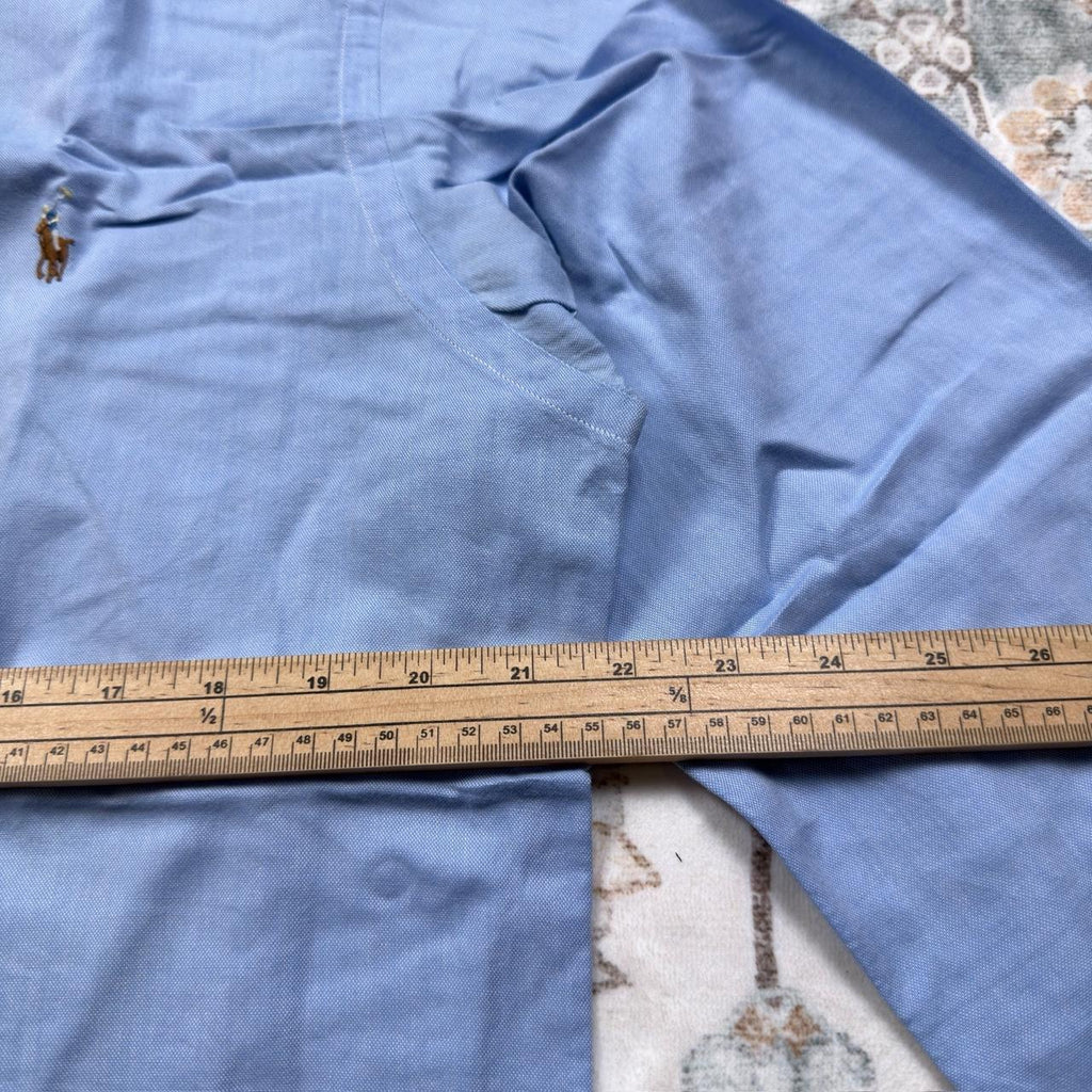 Ralph Lauren Slim Fit Chambray Oxford Long-sleeve Button-up Shirt in Blue Size L