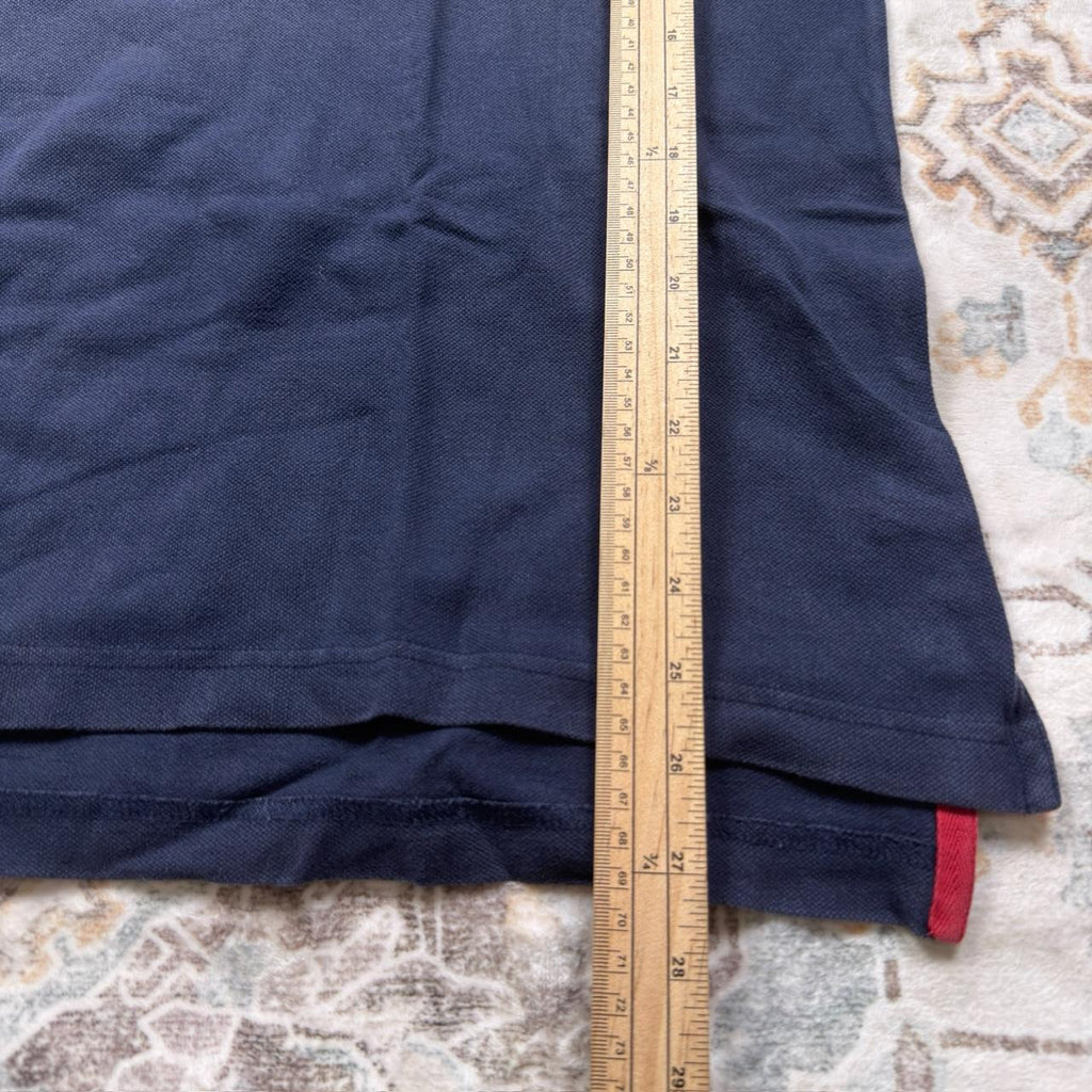 Tommy Hilfiger Navy Blue Quarter-Zip Polo Shirt Size M