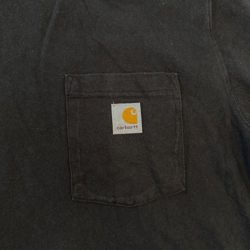 Carhartt Relaxed Fit Black T-Shirt with Front Pocket Size L
