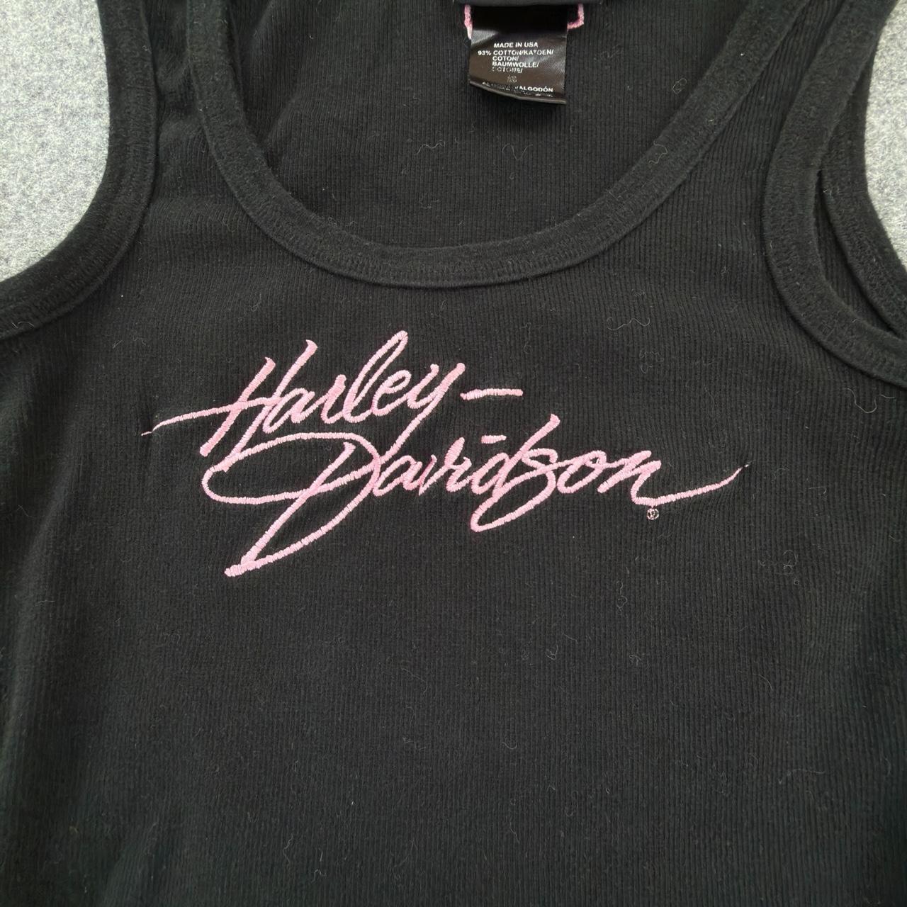 Harley Davidson Black Tank Top with Pink Lettering Women’s Size M