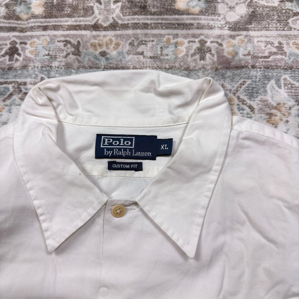 Polo Ralph Lauren Custom Fit Button-up Long-sleeved Shirt in White Size XL