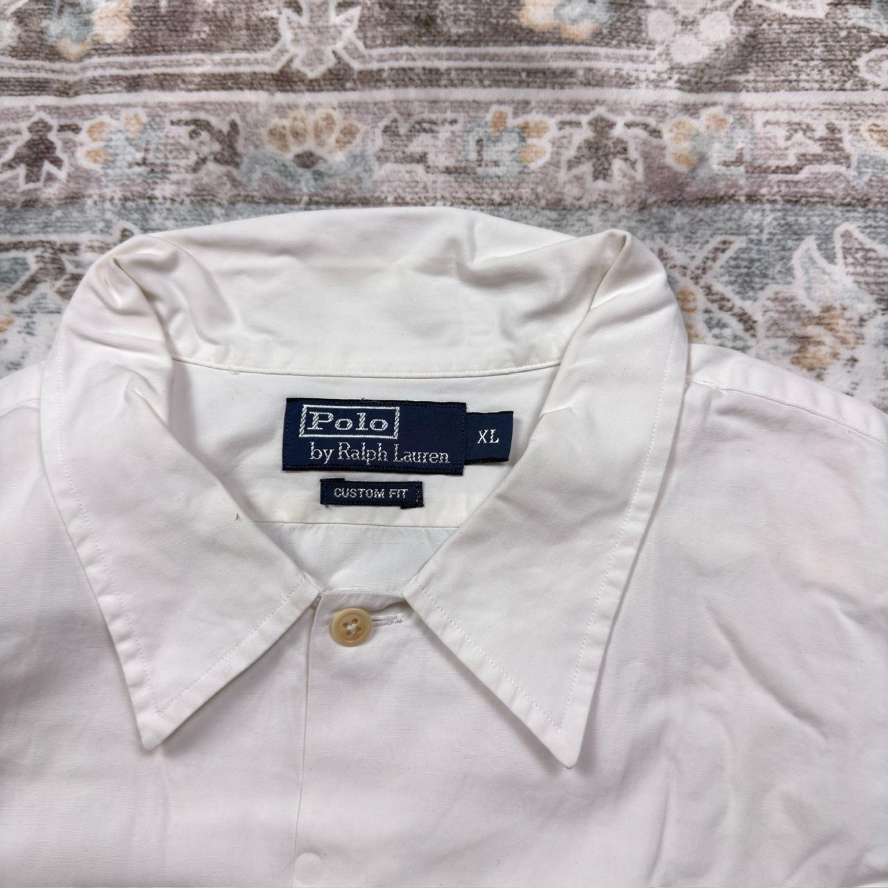 Polo Ralph Lauren Custom Fit Button-up Long-sleeved Shirt in White Size XL