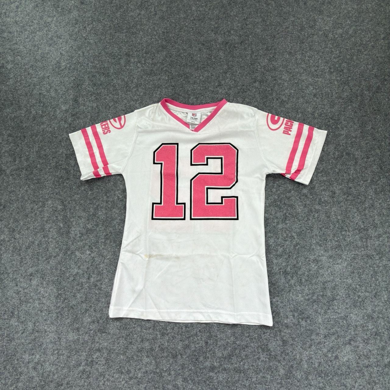 NFL Packers ‘Rodgers’ Pink and White Women’s Jersey