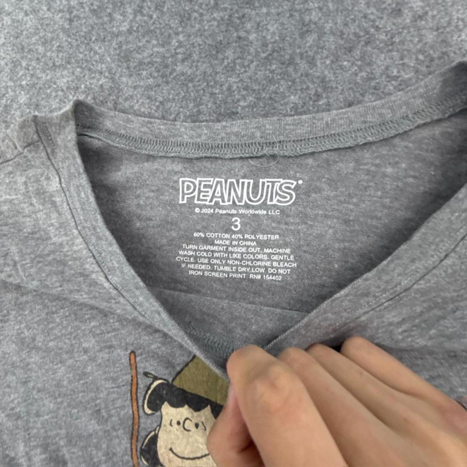 Grey Peanuts cotton t-shirt