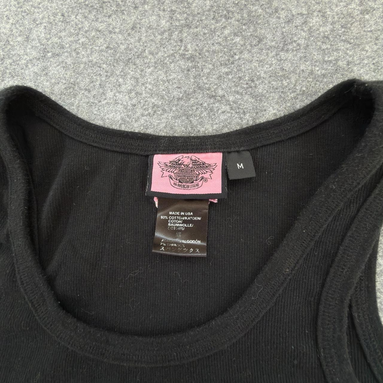 Harley Davidson Black Tank Top with Pink Lettering Women’s Size M