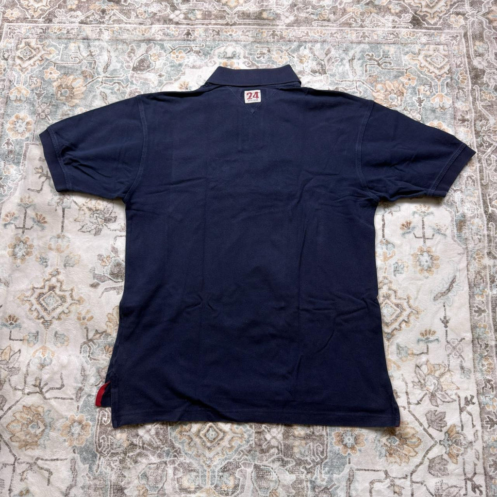 Tommy Hilfiger Navy Blue Quarter-Zip Polo Shirt Size M