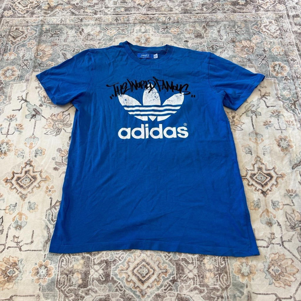 Adidas Logo T-Shirt in Blue Size M