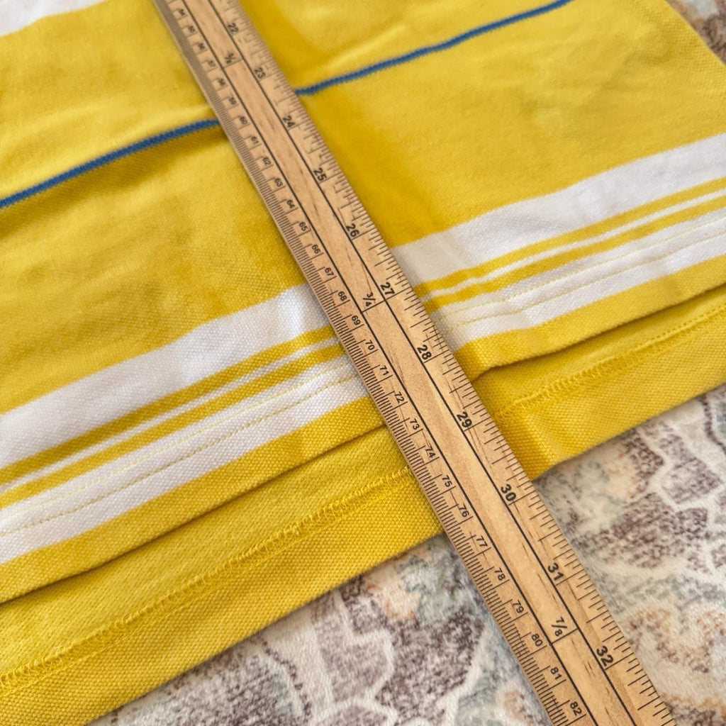 Tommy Hilfiger Yellow and White Striped Polo Shirt Size L