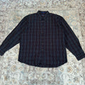 Pendleton Navy Blue Plaid Button-up Long-sleeved Shirt Size XL
