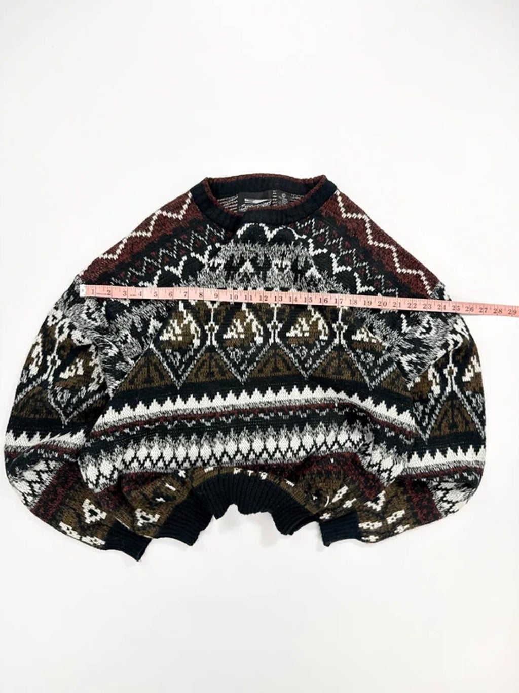 Expressions Vintage Knit Jumper Black Fair Isle Pattern