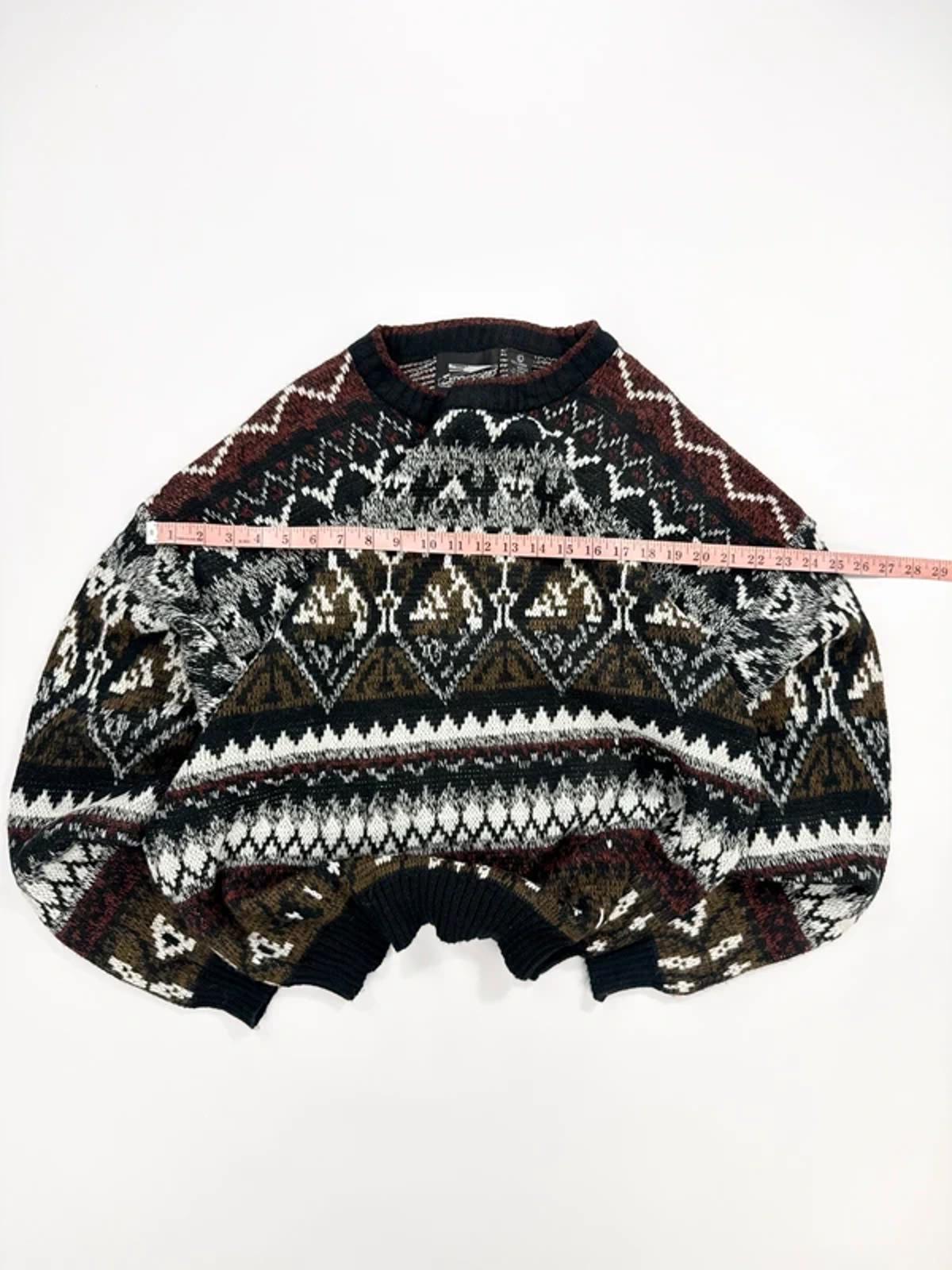 Expressions Vintage Knit Jumper Black Fair Isle Pattern