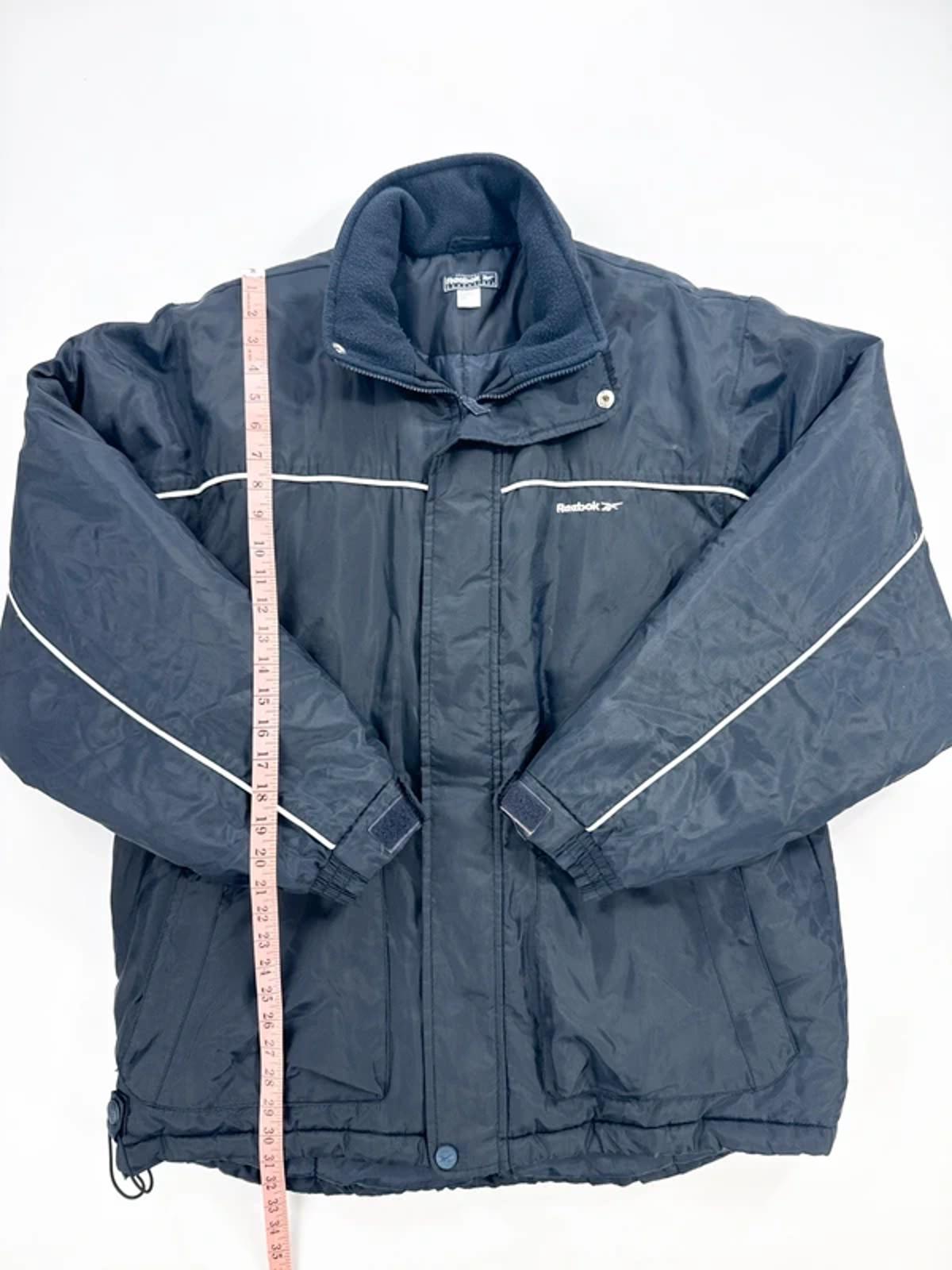 Vintage Y2K Reebok Down Jacket Grey Full Zip