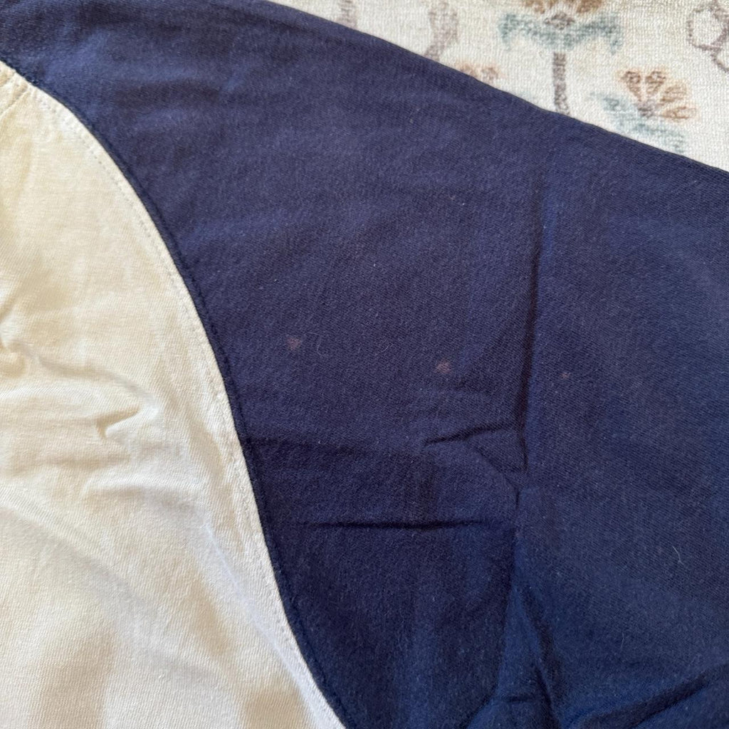 Nike Navy and Cream Vintage Style T-Shirt Size L