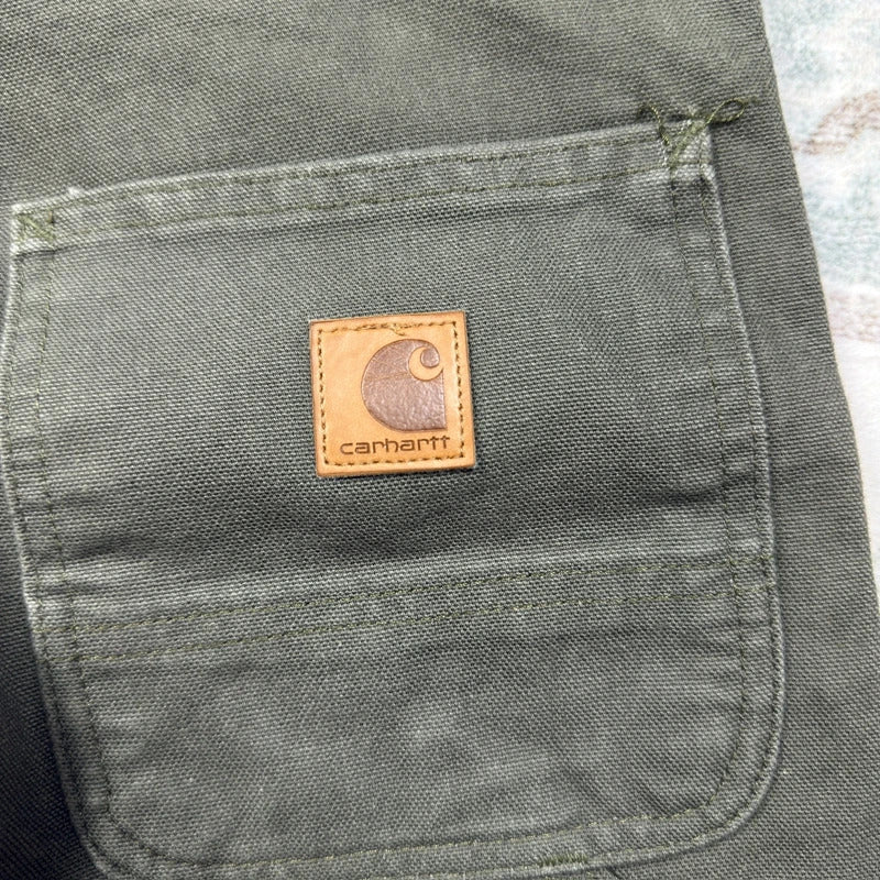 Carhartt Carpenter Trousers in Dark Green W30 L34