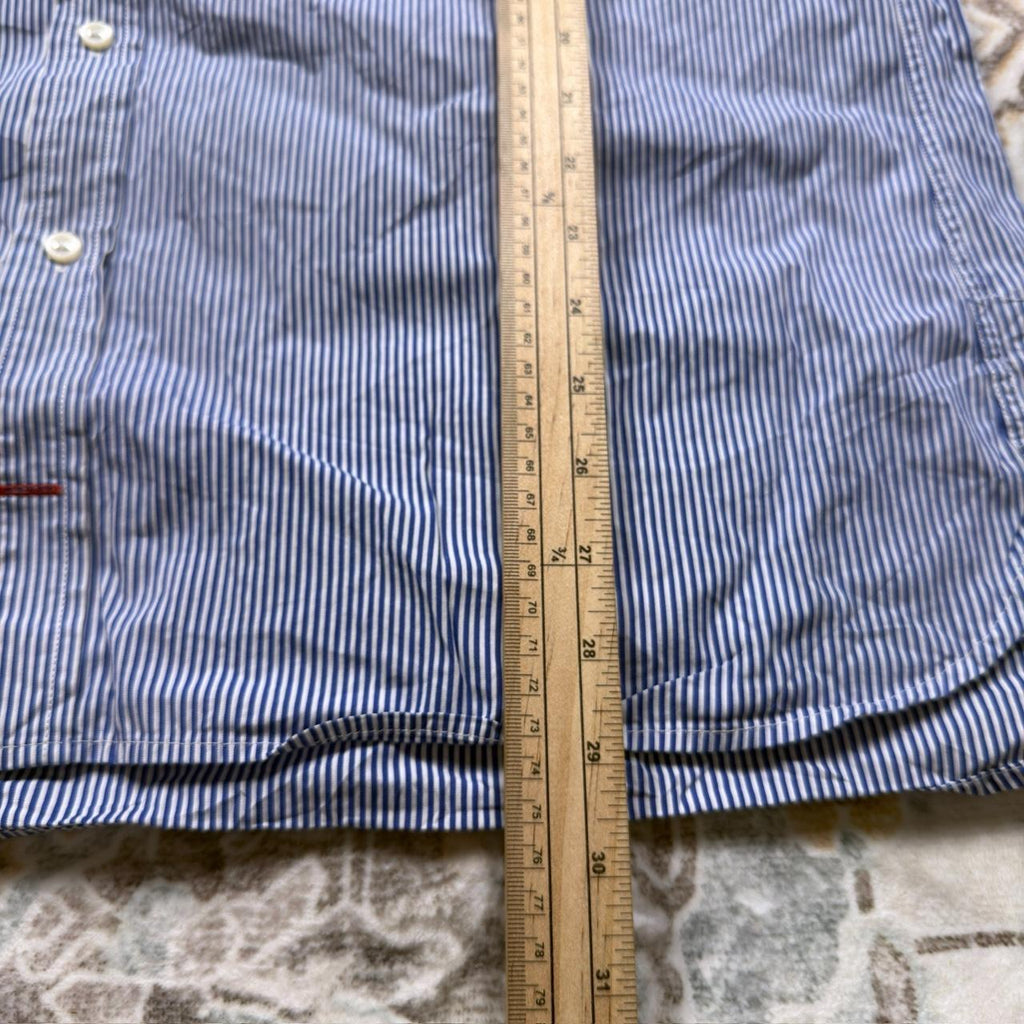 Tommy Hilfiger Blue Striped Long-sleeved Button-up Shirt Size XL