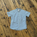 Levi's Strauss and Co Blue and Gray Striped Short-sleeved Button-up Shirt Size L