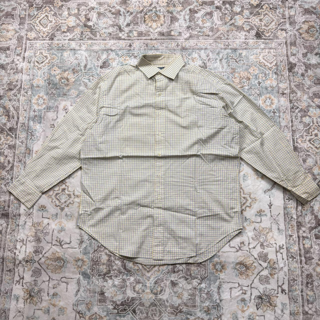Polo Ralph Lauren Regent Classic Fit Blue and Yellow Checkered Long-sleeved Button-up Shirt Size 16