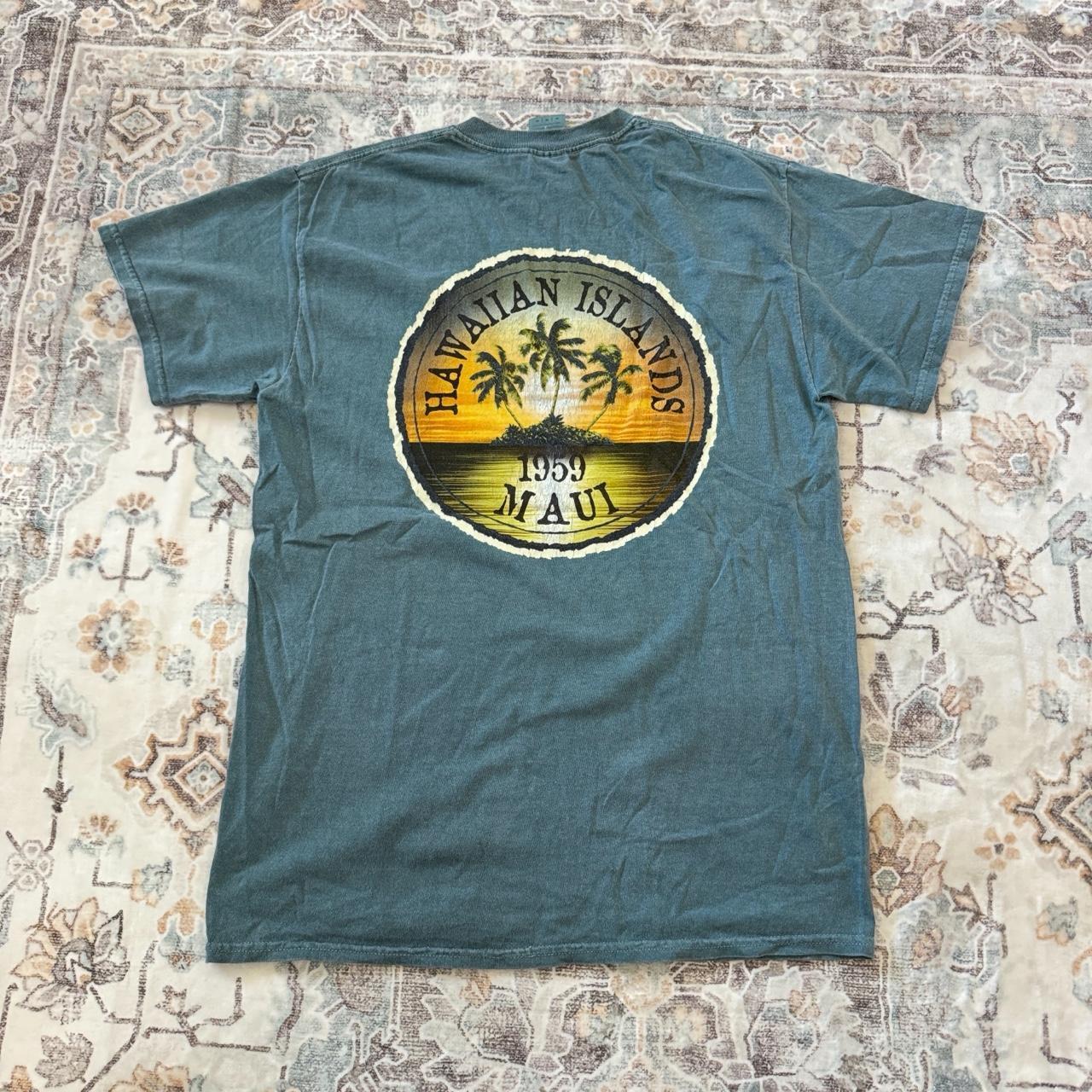 Gildan Hawaiian Islands Maui T-Shirt in Green Size M