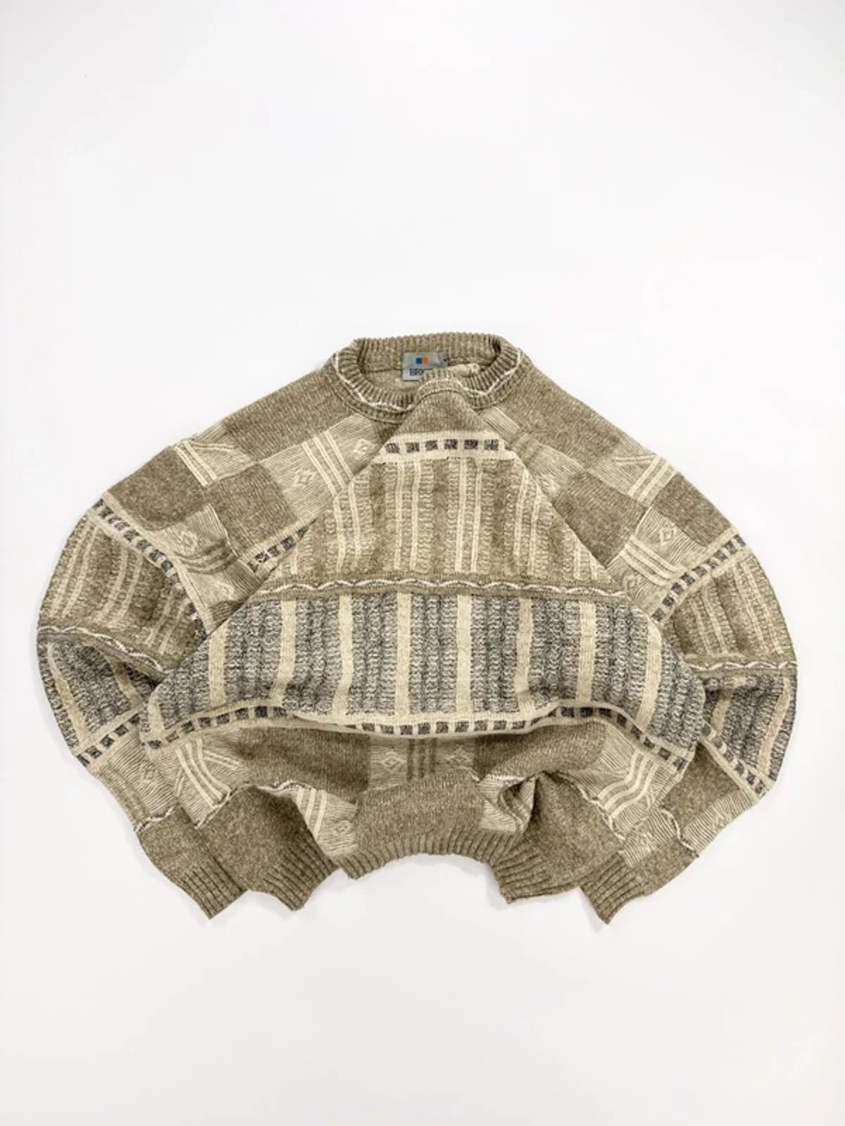 Brice Vintage Knit Jumper Beige Pattern