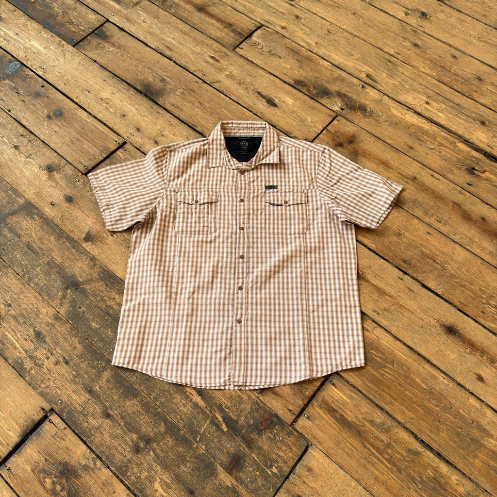All Terrain Gear x Wrangler Brown and White Checkered Button-up Shirt