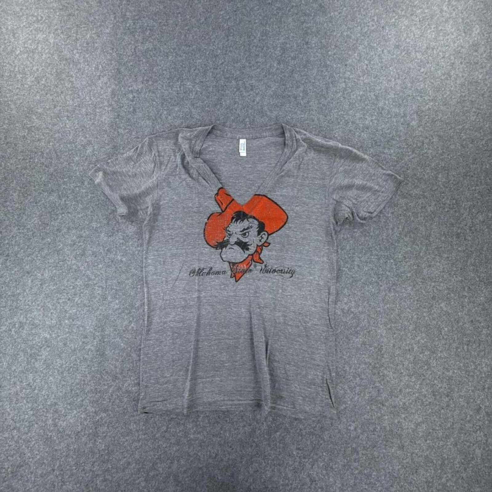 Grey vintage Oklahoma State University cowboy shirt