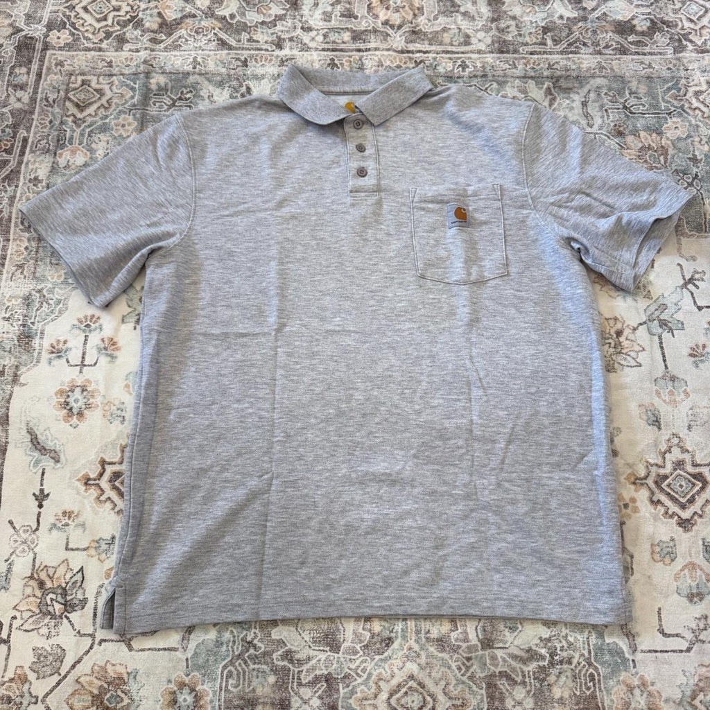 Carhartt Polo Shirt in Light Gray Size L