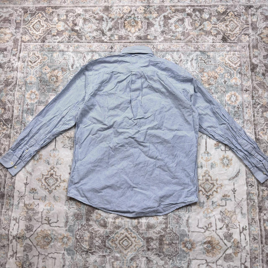 Tommy Hilfiger Striped Long-sleeved Button-up Shirt in Light Blue Size S
