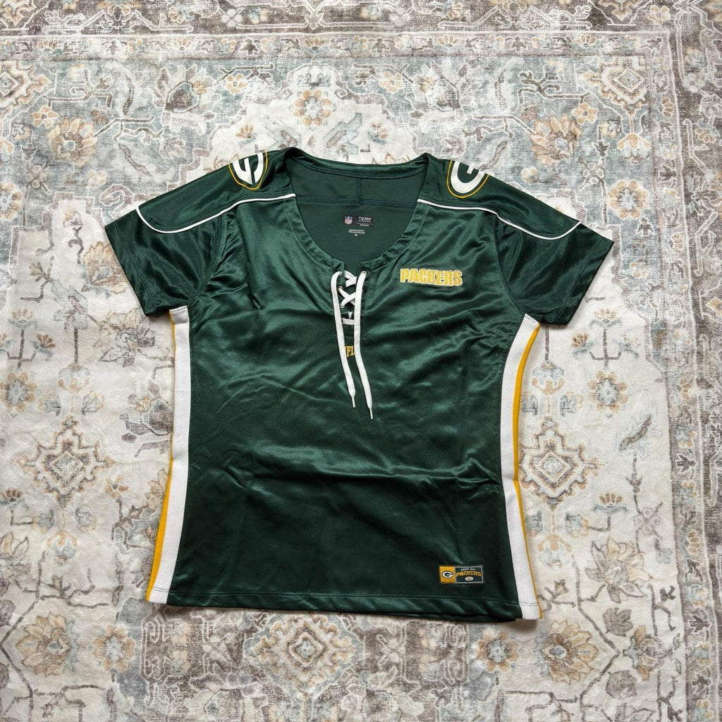 NFL Women’s Green Bay Packers Jersey in Metallic Green Size XL