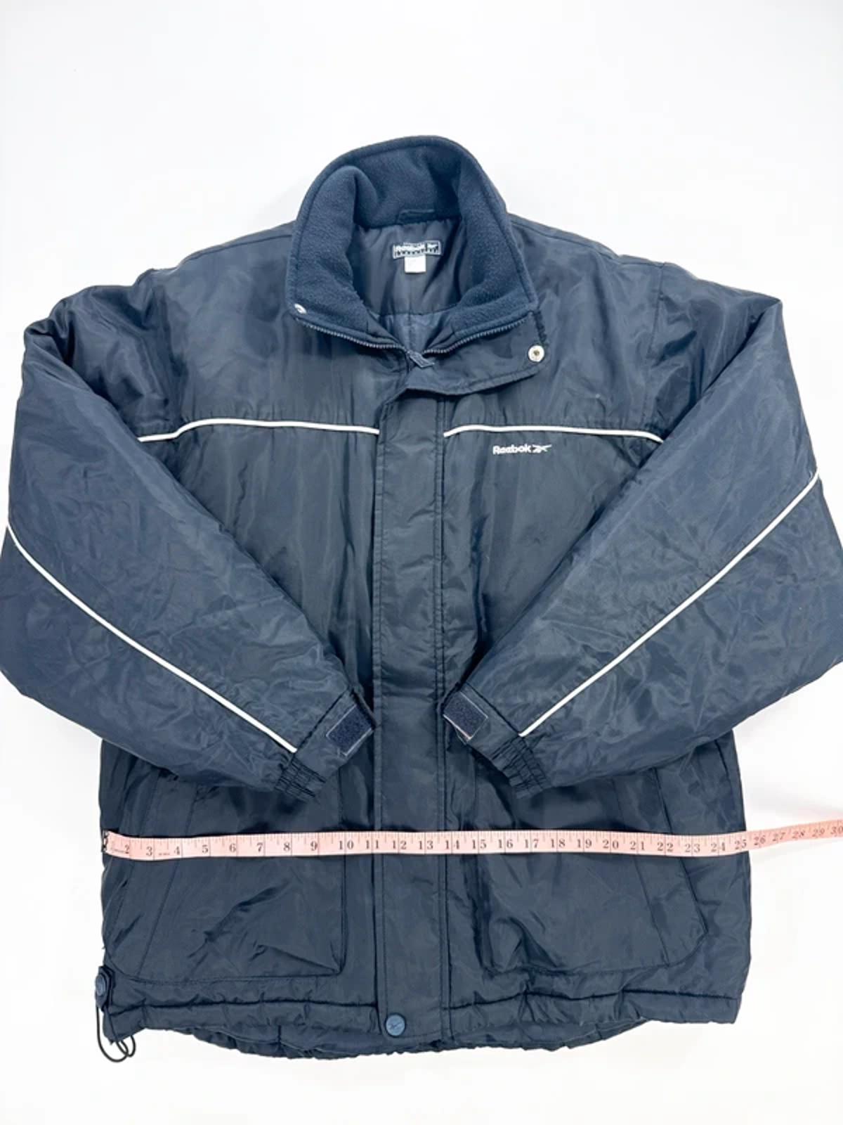 Vintage Y2K Reebok Down Jacket Grey Full Zip