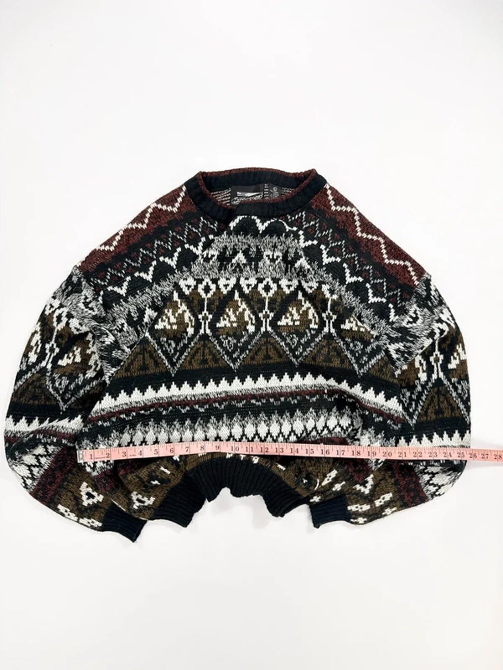 Expressions Vintage Knit Jumper Black Fair Isle Pattern
