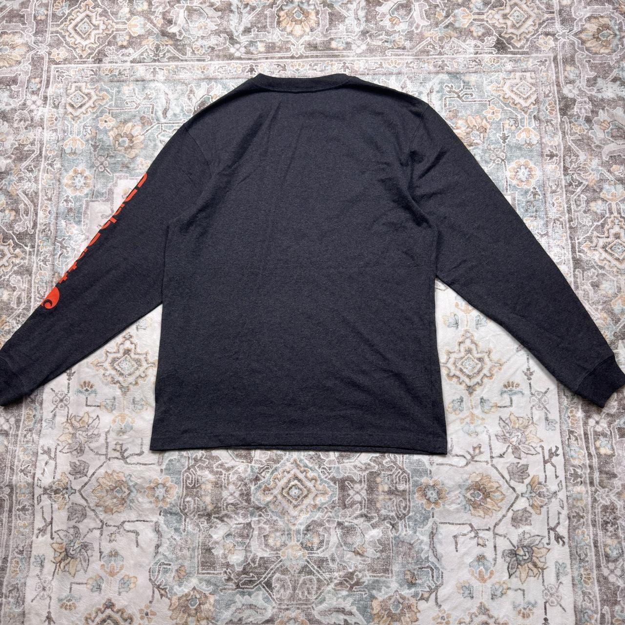 Carhartt Loose Fit Black Long-sleeved Shirt with Orange Logo Size M